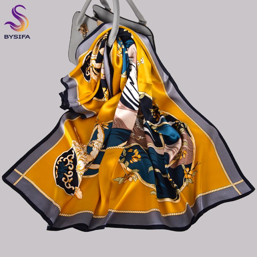  New Orange Square Scarves Fashion Horse Design Ladies 100% Silk Scarf Shawl Printed 90*90cm Fall Winter Neck Scarf