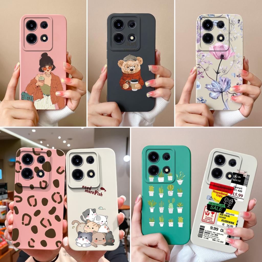 For Infinix Note 30 Pro Vip 30i Phone Case Cartoon Liquid Silicone Full Coverage Anti Drop Bumper For Infinix Note30 30Pro Funda