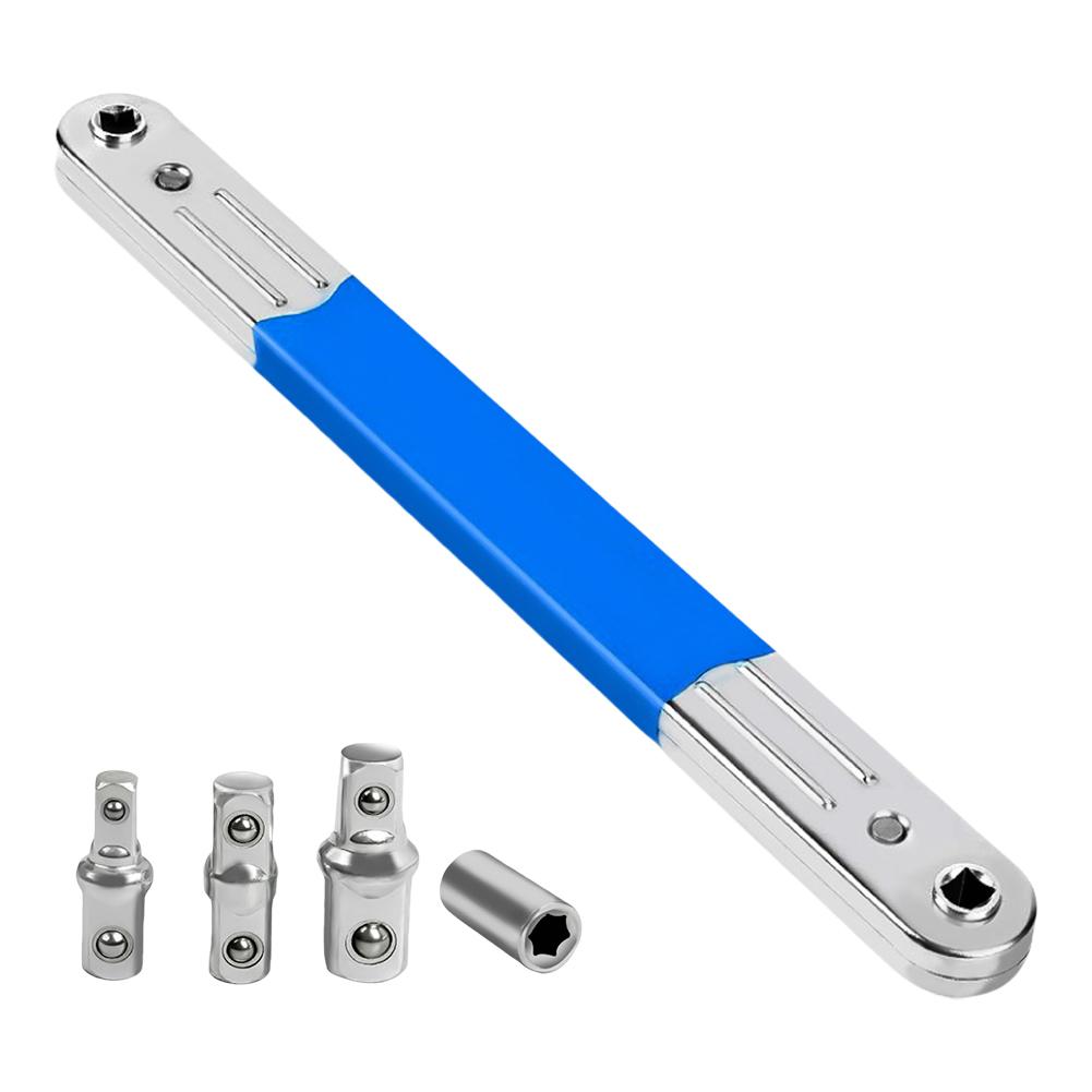 Impact Ready Offset Extension Wrench & 1/2 1/4 3/8inch Square Drive Adapter Offset Ratchet Spanner Socket Wrench for Tight Space