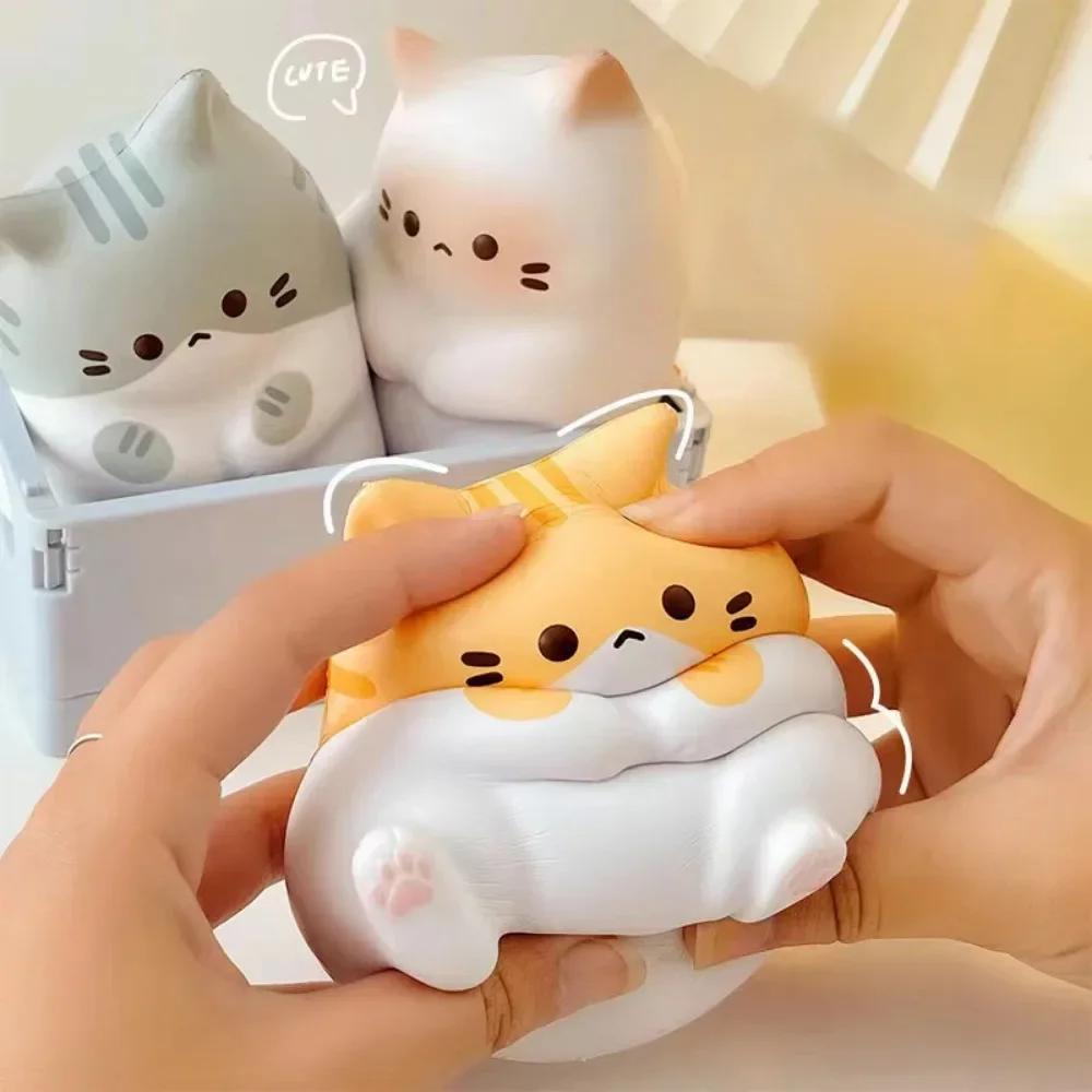 2025 Hot Cute Cartoon Cat Stress Relief  Toy Squeeze Antistress Ball Cartoon Home Table Ornaments  Home Decor  Office Decoration
