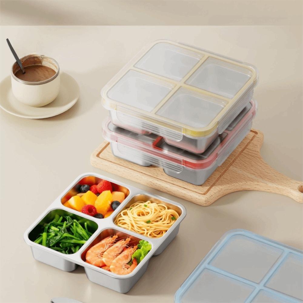 Leak-Proof 4 Grid Lunch Box Square Ice Cube Tray Easy To Clean Snack Box  Kindergarten