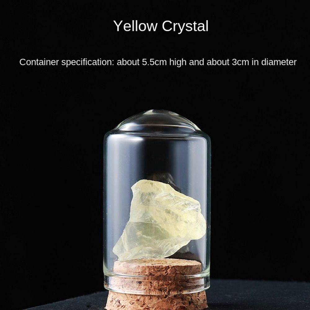 

Зцілення зразків необробленого каменю зі скляною банкою для виставки. Природний необроблений камінь G