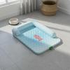 Dog Cooling Mat with Pillow Tear Resistant Cooling Dog Bed Supportive Pillow Pet Bed Breathable Quilted Pet Lounger Neck Support