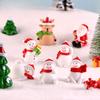 Christmas Snowman Micro-landscape Snow Scene Basin Landscaping Small Ornaments Santa Claus Keychain Pendants, Resin Gifts