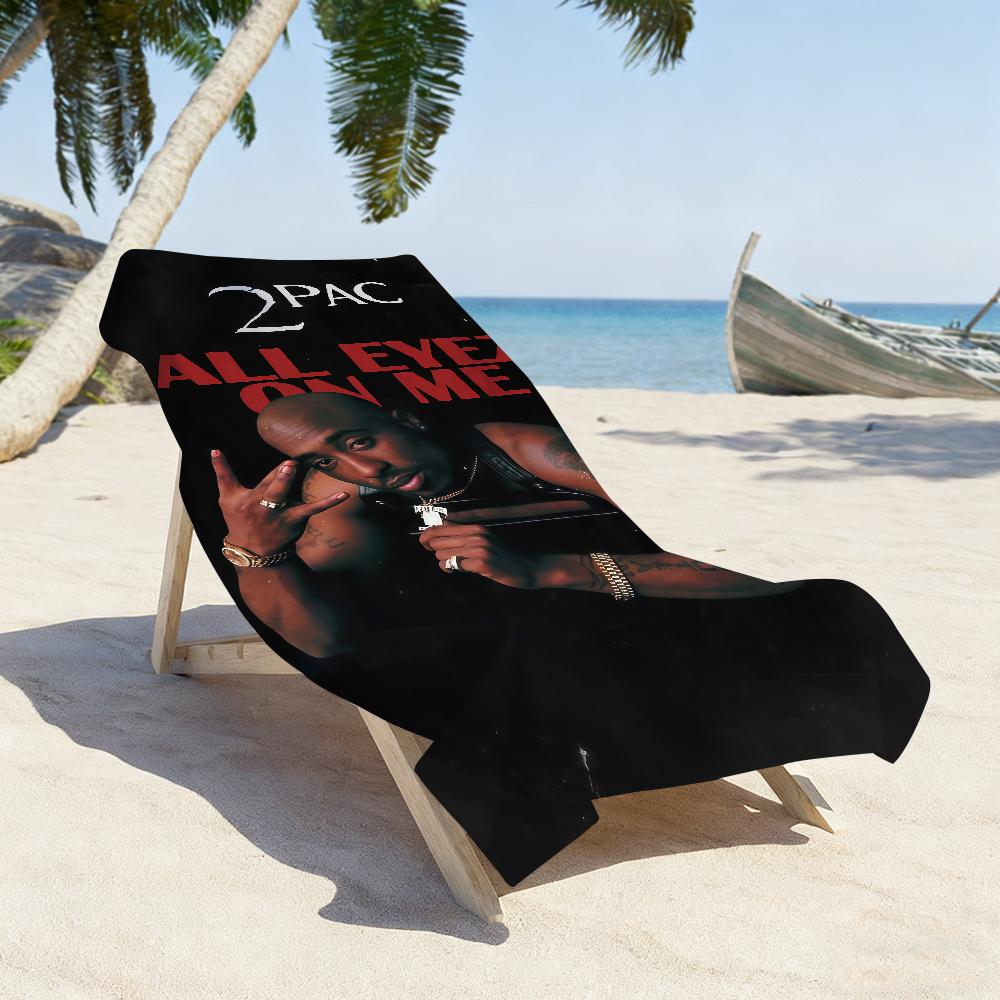 Rapper 2Pac T-Tupac S-Shakur-S Asciugamano Sportivo Asciugatura Rapida Attrezzatura da Viaggio Campeggio Anti-Sabbia Morbido Leggero Grande Asciugamano da Spiaggia