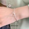 Banyan Tree S925 Silver Heart Bow Pearl Bracelet - Sweet Korean Style Jewelry.