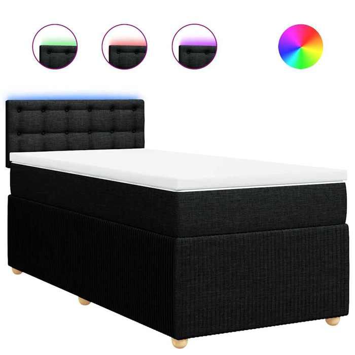 Maison Exclusive - Sommier à lattes de lit et matelas Noir 80x200 cm Tissu