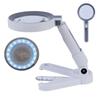 Lente d'ingrandimento portatile pieghevole ricaricabile con 18 luci LED Lente d'ingrandimento da tavolo pieghevole per valutazione di gioielli lettura riparazione