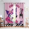 Cartoon Pattern Curtains for Kids Room Kitchen Area Study Room Decoration Rod Pocket Home Decoration Cute Pink Blue 2 Pcs
