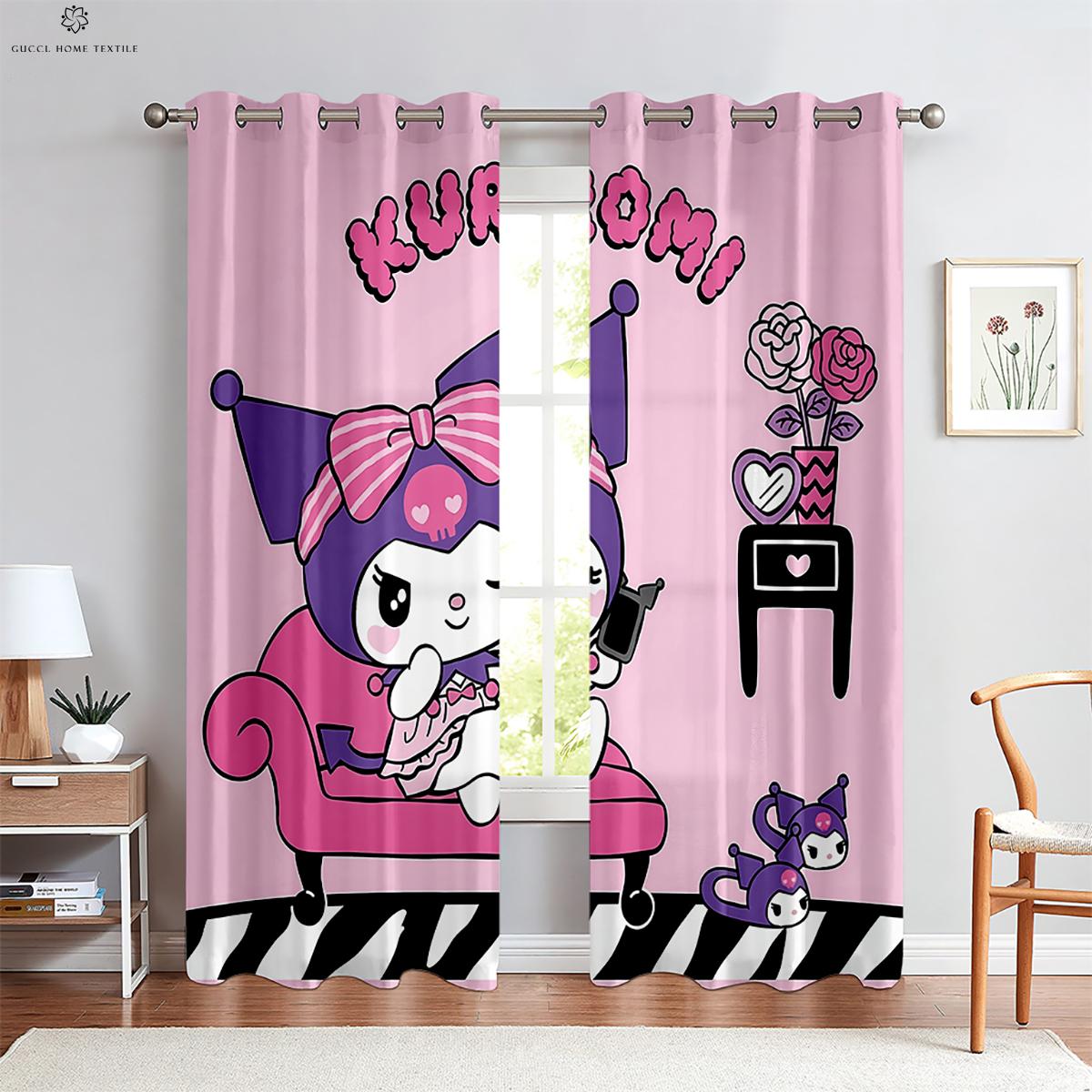 

Шторы с рисунком из мультфильмов для детской комнаты, кухни, украшения кабинета, карманы для штанг, украшения дома, милые, розовые, синие, 2 шт. W50xH130(CM)x2PCS&Rod pocket