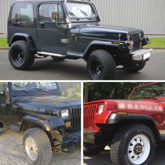 2X Smoked Shell LED Front Side Marker Turn Lights For Jeep Wrangler YJ 1987-1995