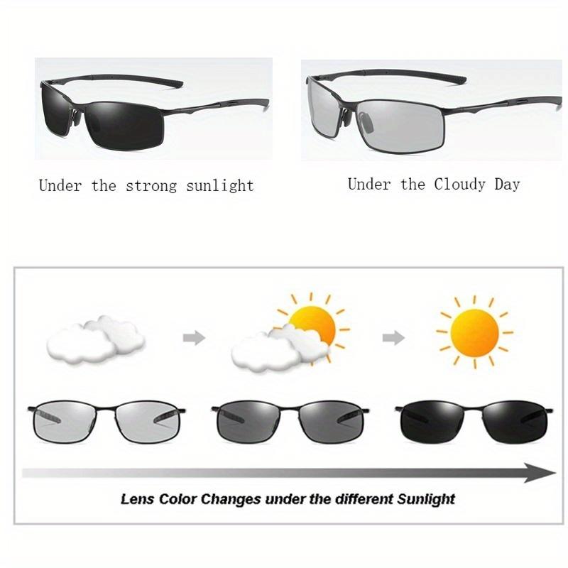 Photochromic Sunglasses Men Women Driving Mirror Sun Glasses Metal Frame Male Driver Safty Goggles Anti-Glare Sunglasses