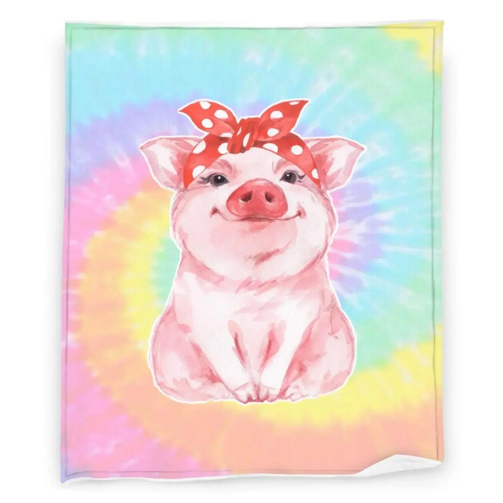 Pig Blanket Gifts for Women Pig Lovers,Pink Pig Blankets for Girls Boys,Cozy Warm Cute Animal Flannel Throw Blanket for Bed Sofa