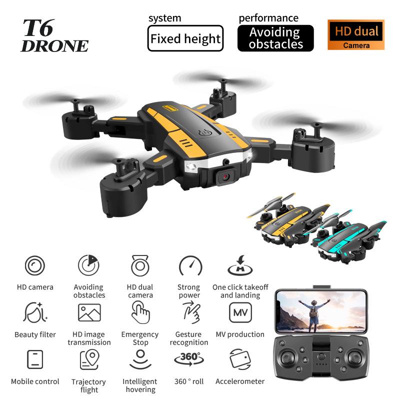 T6 Obstacle Avoidance Drone: HD Aerial Photography, Four-Axis Remote Control Toy
