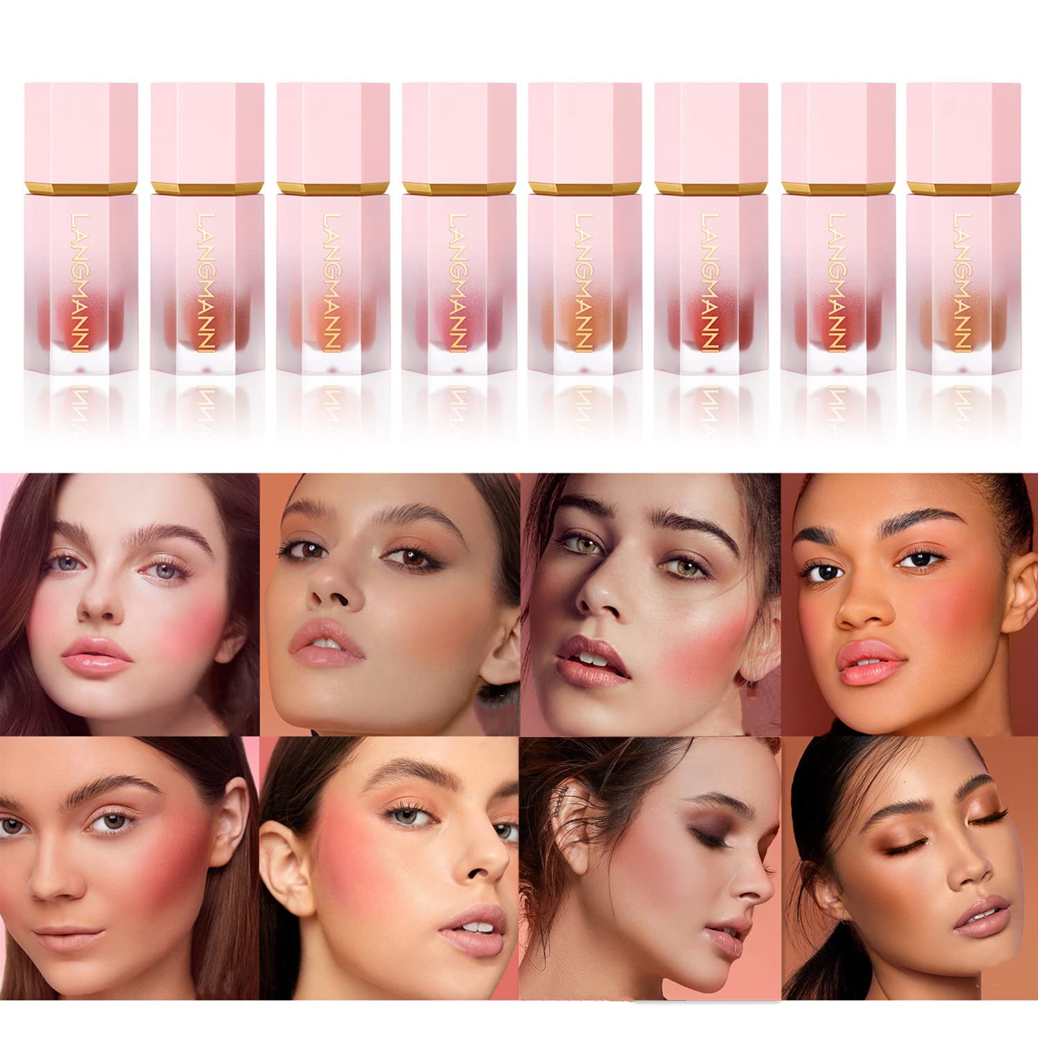 

Cheek Gel Cream Liquid Cheek Cheek Makeup Makeup, Soft, Lightweight, Breathable, Long-Wearing, Smudge-Proof, Natural-Looking, Skin-Tint (#Set)