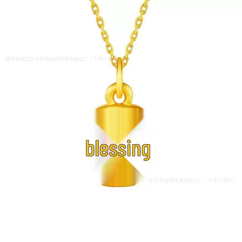 Golden Heart 999 Gold Pendant Necklace - Perfect Qixi Valentine's Day Gift for Her