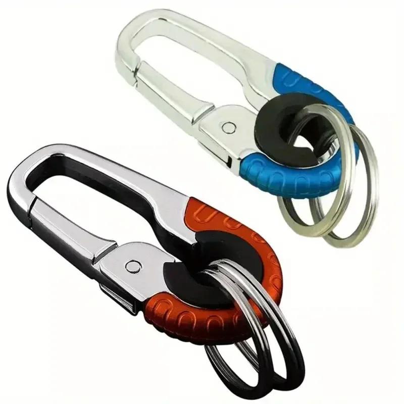 3 Stück Motorrad Langlebiger Outdoor Karabiner Schlüsselanhänger mit Ring Perfekt zum Klettern Angeln C-Haken Schnalle Lustig Funktionell Feiertag