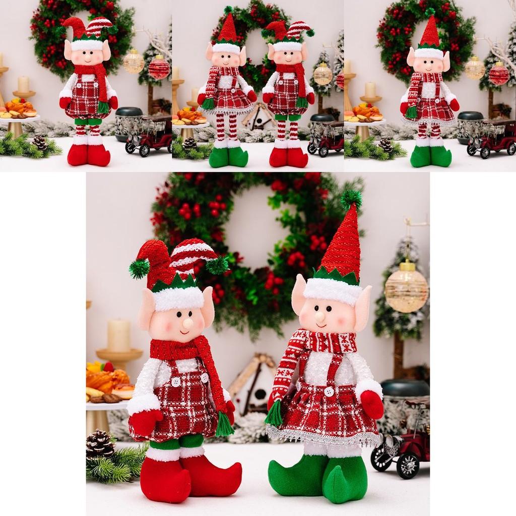 Charming Christmas Stretchable Elf Figurine In Vibrant Red And Colors Green