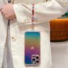 KEYSION Custodia per Telefono in TPU Colorata a Gradiente per iPhone 13 14 15 16 17 Pro Max 17 Air 16e 16 Plus Cover Posteriore Antiurto con Braccialetto di Cristallo
