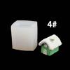 4x Silicone Mould Small House Resins Mould 3D Hut Candle Castings Molds