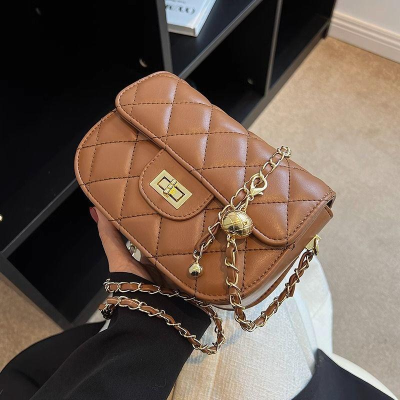 Wholesale high-end small bag women's 2025 new trendy fashion shoulder bag foreign-style texture diamond chain messenger bag