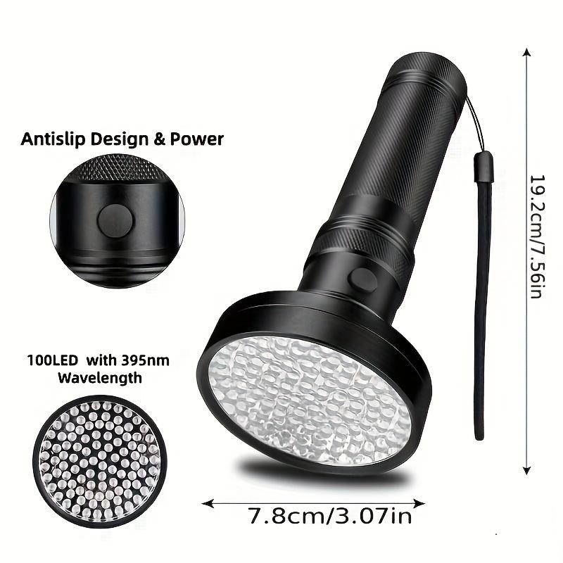 1Support 100Piece LED UV395nm Flashlight IPX4Highly Waterproof Heavy-duty Aluminum Alloy Blacklight Lamp Used for Detecting Scorpions, Pet Urine
