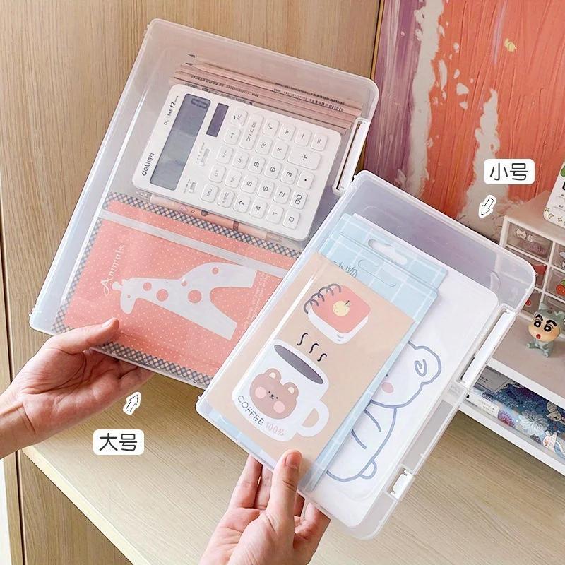 New Transparent A4 File Document Case Organizer Storage Box File Contract Classification Bills Sorting Office Supplies