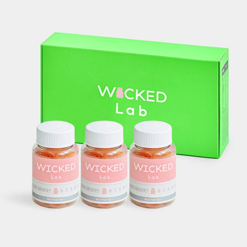 

Wicked Lab Pink Gummy Bear 3 Bottles High-Concentration Biotin Multivitamin Plant-Based Vegan Jelly (120 Gummies)