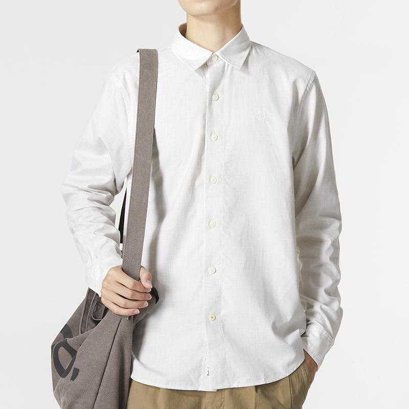 Timberland Subtle Check Lightweight Flannel Shirt Men Shirts White A69K1-CZ2