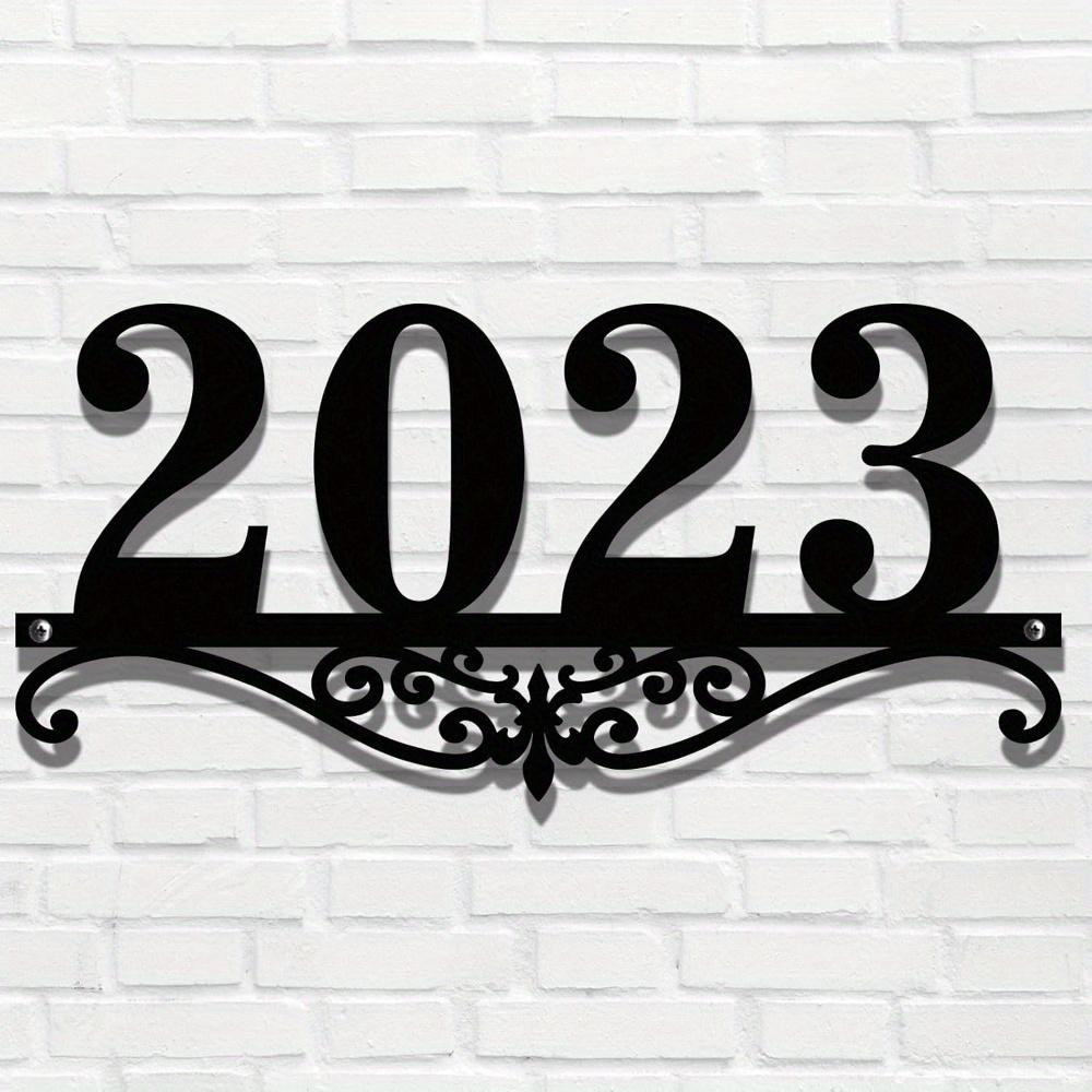 Metal Address Sign Large Custom House Number Plate Modern Wall Decor Outdoor
