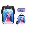 Anime Character School Backpack Set Kids - 3 Piece Bundle With Shoulder Bag Pencil Case 16-inch Laptop Compatible