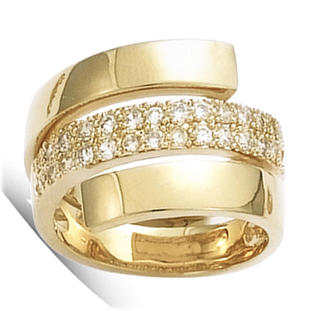 Gold Plated Ring 'Goddess' White Gold - 14 Mm