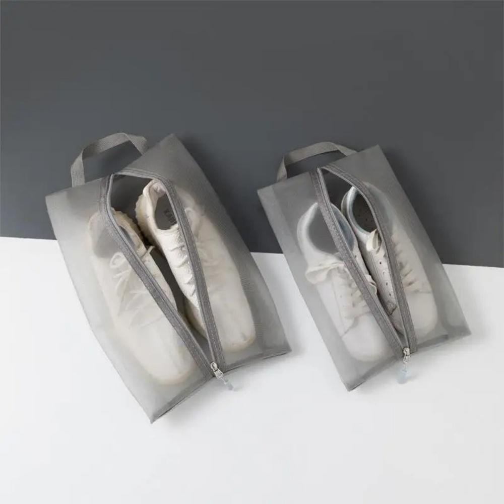 

1pcs Nylon Travel Shoe Bags with Zipper Closure for Men Women Breathable Shoe Organize Storage Bags Makeup Laundry Bag M сірий