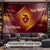AS Roma FC Personalized Tapestry Support Custom Name, Wall Art Home Decoration