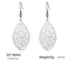 Bohemian Flower Filigree Drop Earrings Stainless Steel Waterproof Dangle Earring Women Ethnic Jewelry Valentine Gift