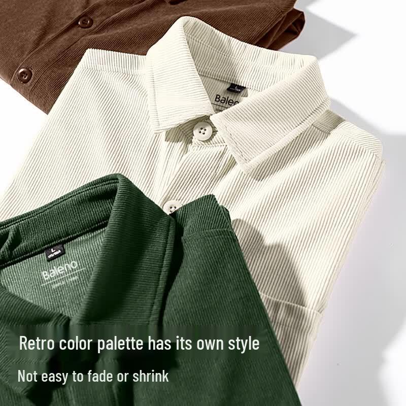 Baleno Men's Corduroy Long Sleeve Casual Shirt