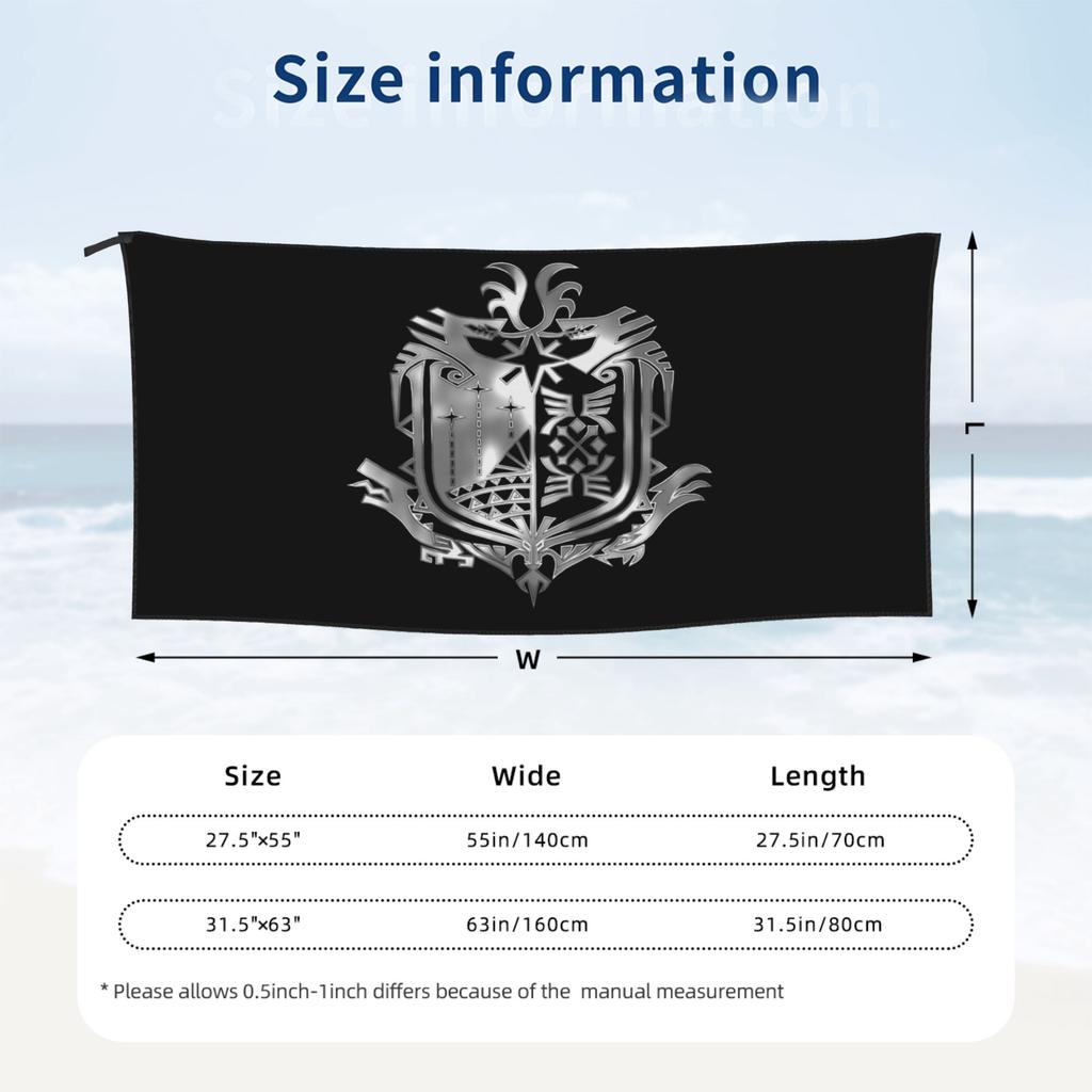 Monster Hunter World Beach Towel Soft Microfiber Quick Dry Absorbent Quick Towels For Mountain Climbing