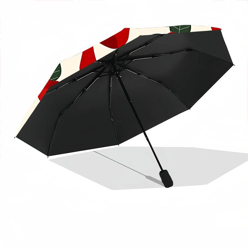 1pc Christmas Decorations Automatic Folding Umbrella - 8-Rib Automatic Open/Close, Portable Collapsible Compact Umbrella yy251218076