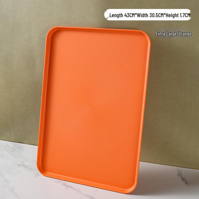 Rectangular Plastic Tea and Snack Tray for Home, Hotel, or Restaurant Use