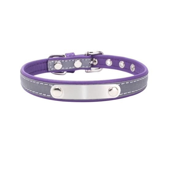 Puppy Necklace Reflective Engravable Zinc Alloy Adjustable Dog Neckwear for Daily Life