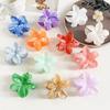 8cm Marble Pattern Frangipani Flower Hair Claw for Women Handmade Dyeing Design Acrylic Large Shark Clips Vacation Accessories