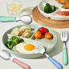 6-Piece Kids Fork and Spoon Set BPA-Free Silicone Stainless Steel Soft Handle Smooth Edges Multicolor 12.5x2.5cm Axroad Mall