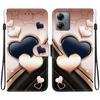 Handmade PU Leather Flip Case for Motorola Moto G14 Anti-Slip Shockproof Cover with Wrist Strap & Heart/Rose Cat Designs