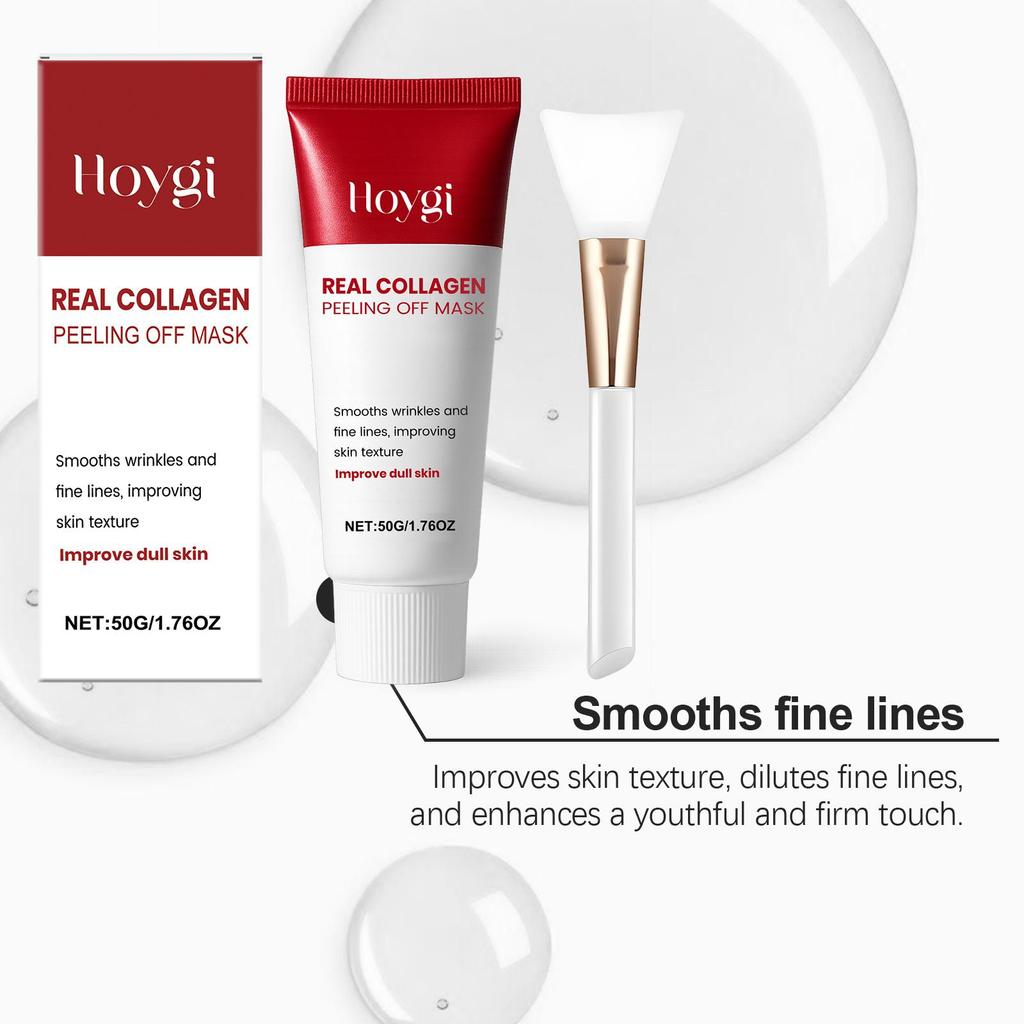 Hoygi Collagen Peel-Off Mask 50g: Gently Cleanses the Face, Exfoliates, Reduces Wrinkles, Hydrates and Moisturizes, and Nourishes the Skin.
