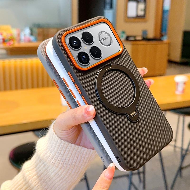 Business křížový vzor Pouzdro na telefon pro Xiaomi POCO F8 Pro F8 Ultra Kroužek Kovový Magnetický Držák Chránící Nárazuvzdorný Nárazníkový Kryt