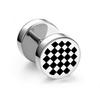 1Pc Punk Black Stainless Steel Round Stud Earrings Women Men Gothic Tunnel Barbell Dumbbell Earings Ear Piercing Zircon Gifts