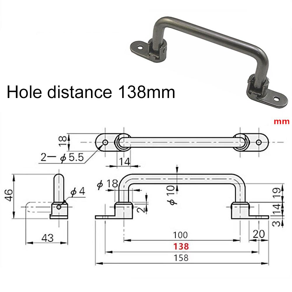 1pc Heavy-Duty 304 Stainless Steel Folding Handle Toolbox Electric Cabinet Chassis Movable Handle Hardware Accessories