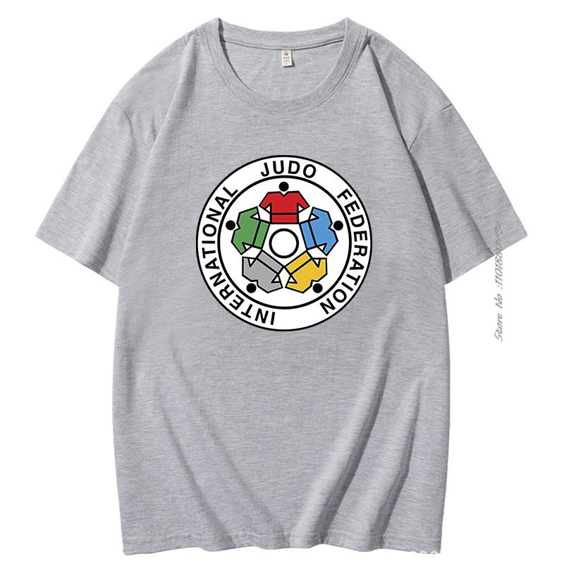 Fashion Crew Neck Tshirt Summer Cotton Tees Loose Tops Ijf International Judo Federation Unisex Mens Short Sleeve Tshirt