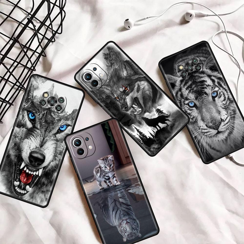 Case For Xiaomi Mi Poco X3 NFC M4 F3 C40 11 11T 10T Pro 12 9T 9 10 Lite Back Soft Phone Cover Wolf Dog Cat Bird Lion Tiger