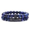 10mm Red Tiger Eye & Matte Agate Bracelet Set with Rhinestone Pave Ball
